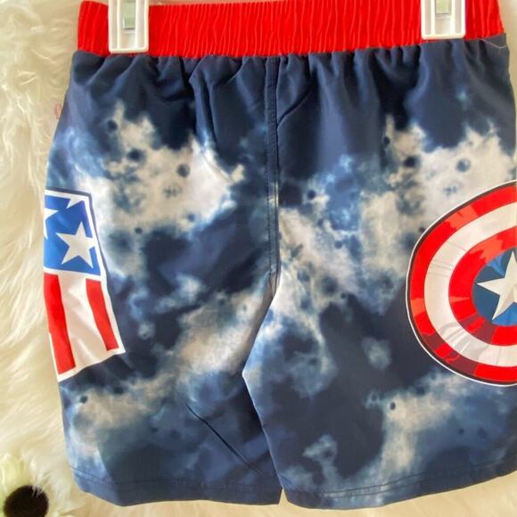 New Boys Marvel Captain America Casual Summer Sports Swim Trunks NWT Size Small - Picture 9 of 12